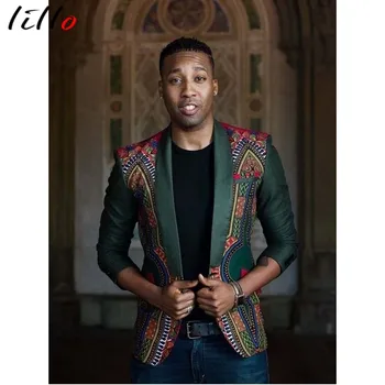 

Hot men's national wind printing suit jacket coat wholesale fashion wild fashion style comfortable fabric street tide people