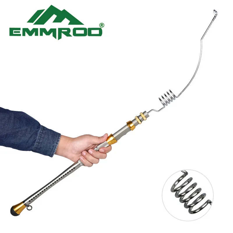 EMMROD Mini Portable Pocket 80CM stainless steel Telescopic Sea Fishing Rod ultra short Ice Raft Fishing