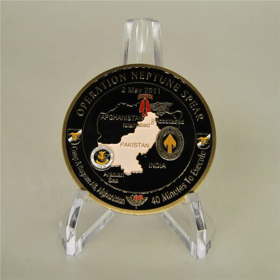 Стиль эксплуатации NEPTUNE копье 160th SOAR SEAL Team 6 Морская памятная монета, металлическая монета, 50 шт./партия