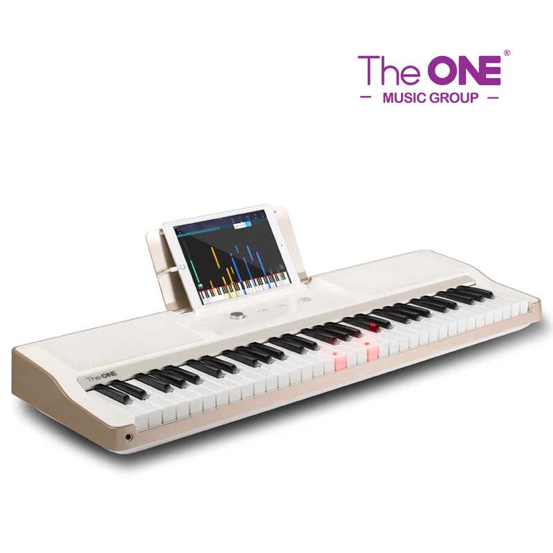 Светильник ONE с 61 клавишей сенсорного отклика smart piano USB Электронная MIDI клавиатура - Цвет: White Gold