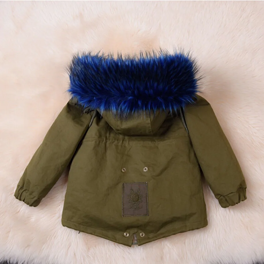 WENDYWU/новое зимнее пальто для девочек куртки из искусственного лисьего меха Верхняя одежда для детей ясельного возраста утепленное пальто для маленьких девочек, парки для мальчиков