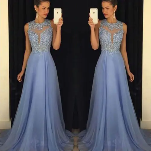

Sleeveless Formal Bridesmaid Lace Dresses Women Dress Long Party Ball Prom Gown