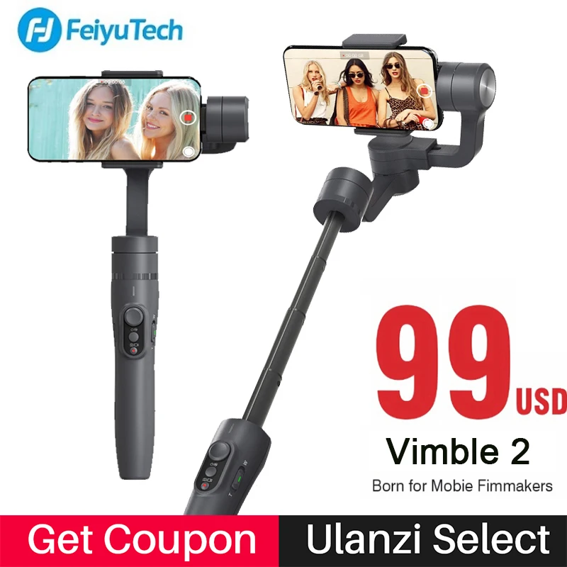 Feiyutech Vimble 2 Handheld Gopro Gimbal Smartphone Stabilizer 3-Axis Gimbal for iPhone Samsung s8 s9 PK Zhiyun Smooth 4 feiyutech fy spg c 3 axis handheld smartphone gimbal stabilizer for xiaomi huawei iphone professional selfie stick pk smooth q
