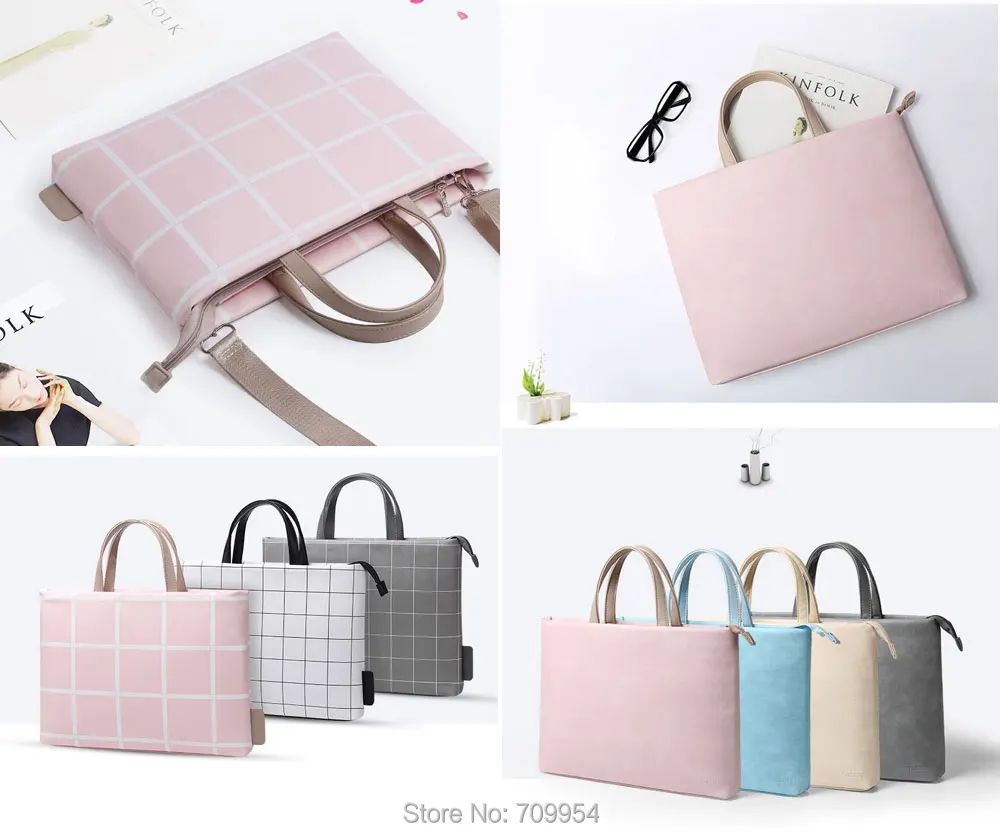 

Laptop Shoulder Bag Notebook Messenger Sling Pouch Faux PU Leather 12"13"14"15"15.6" PC Handbag Case For Macbook Asus Acer