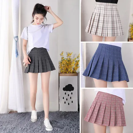 Для женщин мини складки юбки Harajuku элегантный дизайн клетчатые юбки милые японская школьная форма дамы Юп Kawaii юбка Saia Faldas