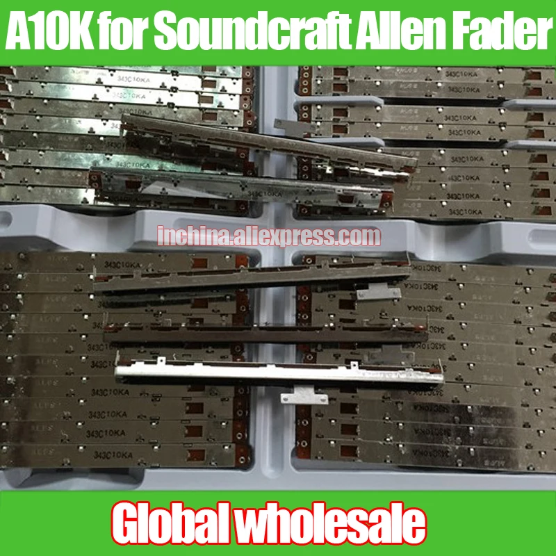 

1pcs ALPS A10K Straight Slip Potentiometer A10K for Soundcraft Allen GL2200 2400 2600 PA12 Mixer 8T A10K Fader 343C10KA