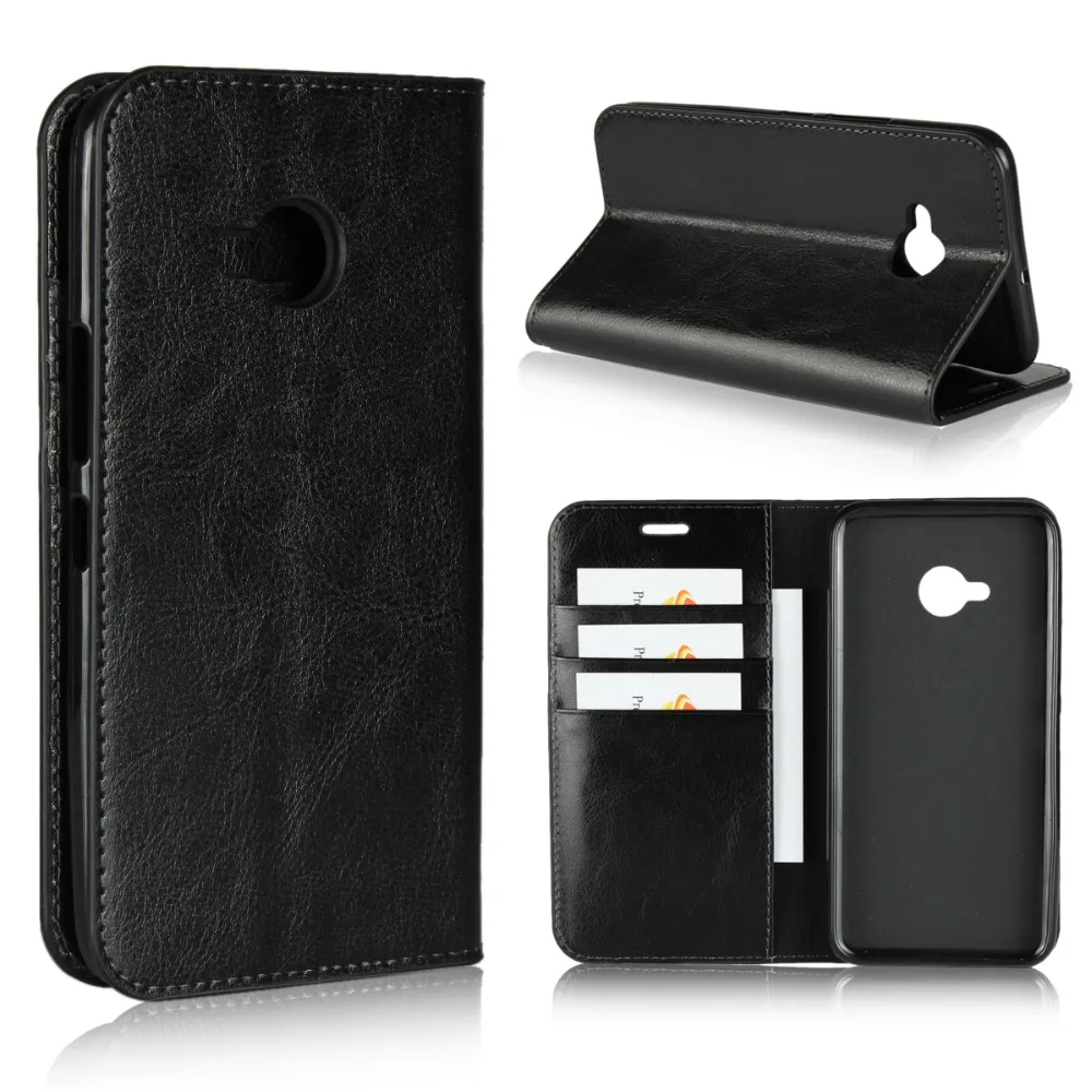 Luxury Genuine Leather Wallet Flip Case Cover For Htc U11 Life Mobile