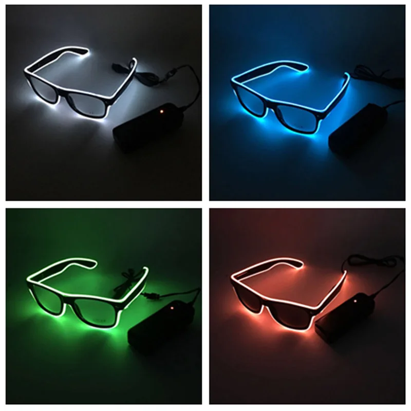 

Bright LED Light Up Party SunGlasses Flashing EL Wire Led Glasses Luminous Party Decorative Classic Gift Bright Light