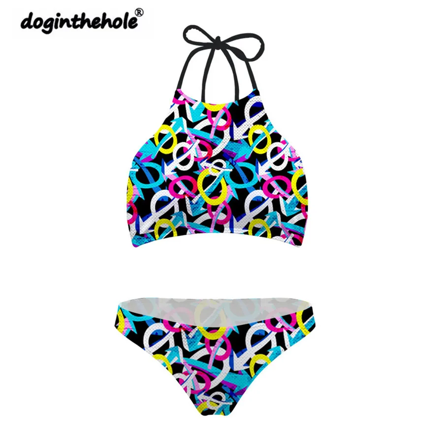 

Doginthehole Sexy Bikini Colorful Circle Bathing Suits For Girls Beach Swimsuit Cute Swimsuit Swimwear For Teenagers Two Piece