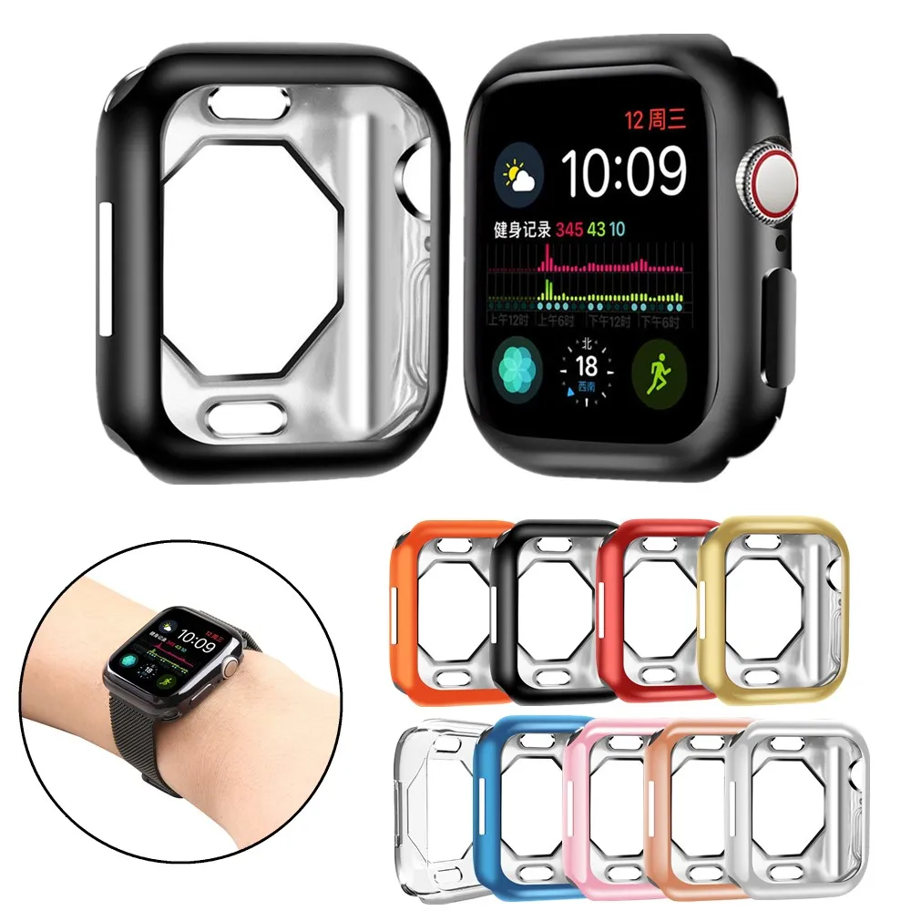 Мягкий чехол из ТПУ восьмиугольный защитный с вырезами для Apple Watch серии SE/6/5/4
