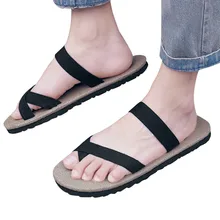 Летние Пляжные Шлепанцы Для мужчин вьетнамки для отдыха из конопли, простые и элегантные, для особого случая; нескользящие высокое качество пляжные сандалии повседневные туфли пляжные шлепанцы Shoes5.23