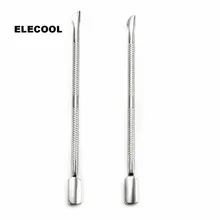 Электрический толкатель для ногтей из нержавеющей стали с двойной головкой для удаления омертвевшей кожи, очиститель, скребок, педикюр, аксессуары для маникюра