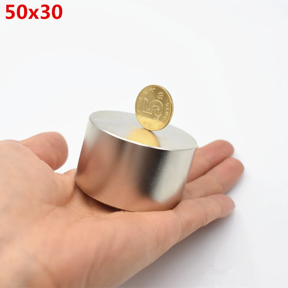 Неодимовый магнит 50x30 N52 редкоземельный супермощный круглый сварочный поиск 50*30