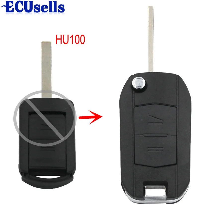 

3 Buttons Modified Flip Remote Key Shell Case Fob Blank For Opel Astra Vectra Zafira Blade HU100