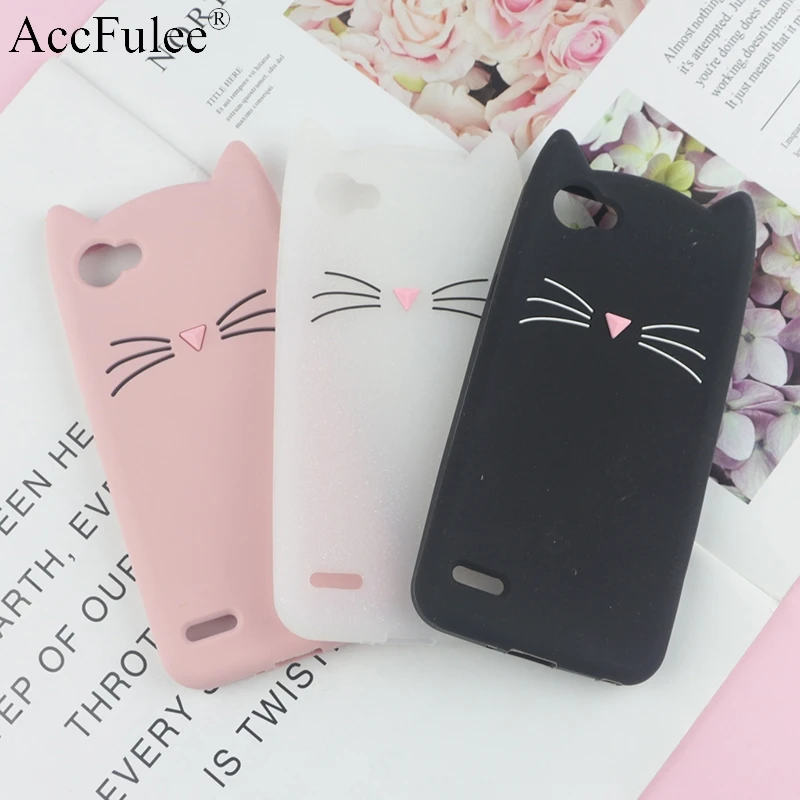

3D Cartoon Glitter Cat Silicone Phone Case for LG Q6 / Q6 Plus X600 /Alpha M700 Q6A Ears Bearded Cat Soft Cover