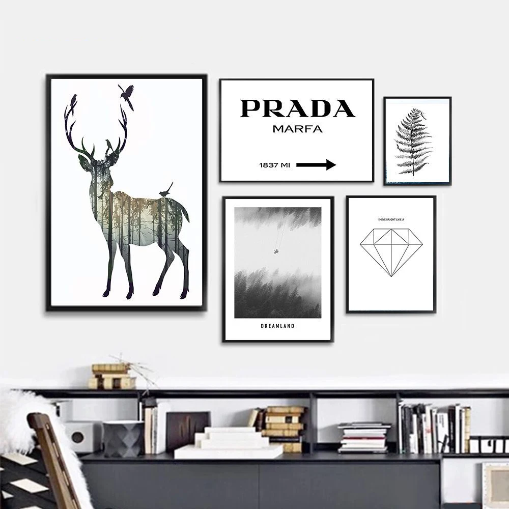 

Triptych Nordic Abstract Gold Deer Elk Canvas Painting Noble Art Print Paintings Poster Wall Picture For Living Room Home Decor