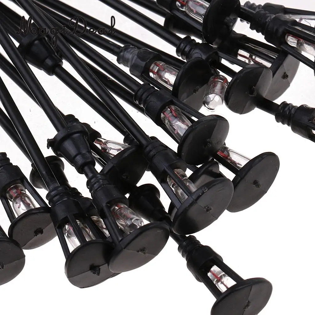 MagiDeal 20Pcs 1/100 Model Railway Led Lamppost Lamps Yard Street Lights HO Scale 7cm 12V Model Outdoor Lamp Yard Light Leds