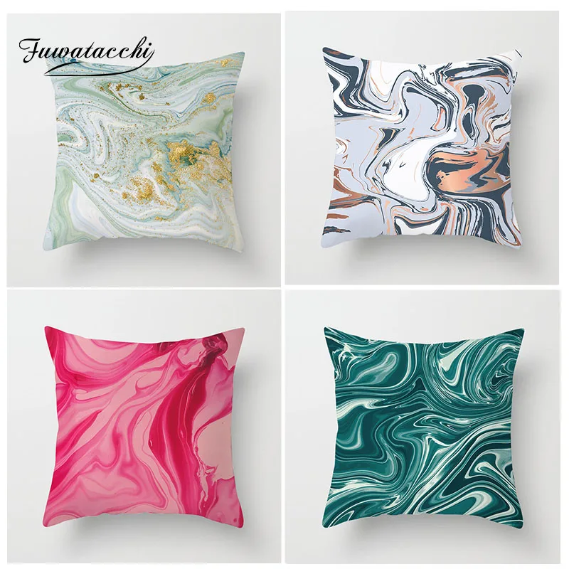 

Fuwatacchi Blooming Pattern Striped Printed Cushion Cover Gradient Paisley Pillow Cover Home Decoration Accessories Pillowcase