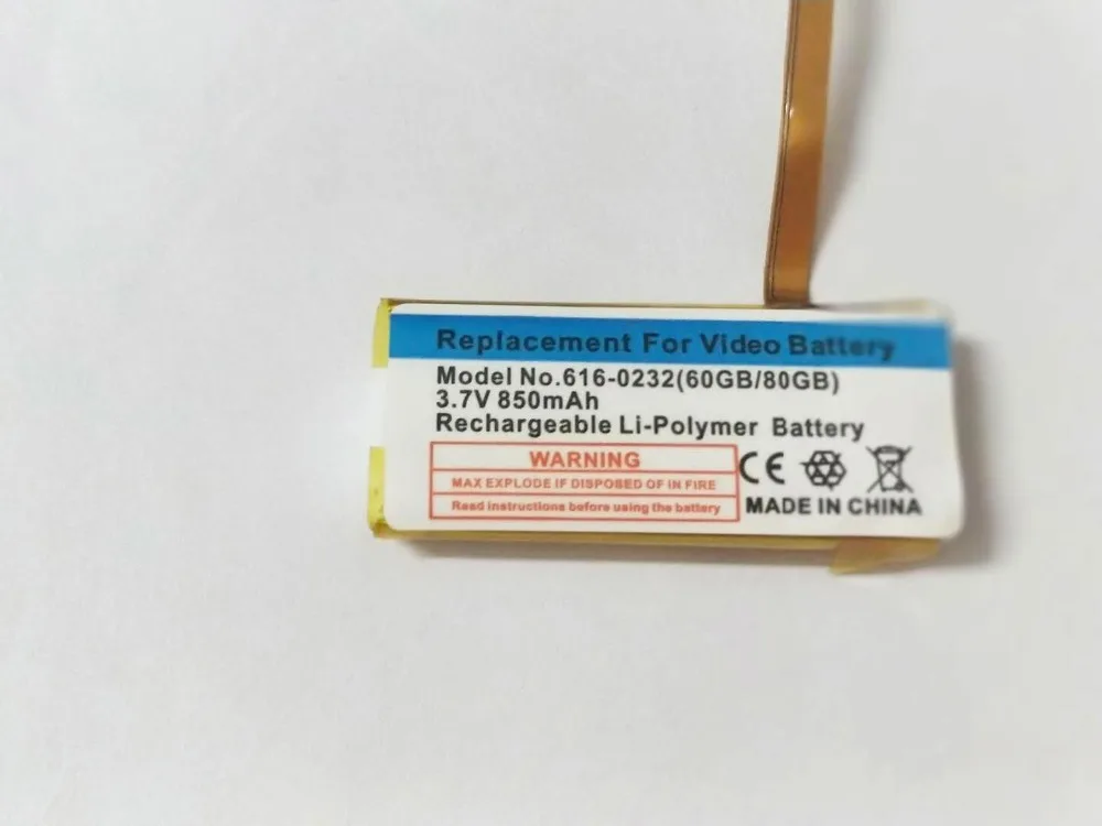 ISUN 10pcs/lot 850mAh internal polymer battery replacement for ipod 6th gen classic 160gb thick