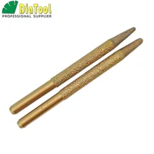 Special Offers 2pcs CNC Vaccum Brazed Diamond engraving bits Cone rotary burrs for granite marble  taper ball-end cutter with 4mm and 6mm end