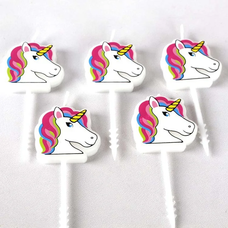 

Flamingo Unicorn Cake Topper Candles Cartoon Cute Animal Birthday Candle Party Supplies Kid Gift Environmental Protection Baby