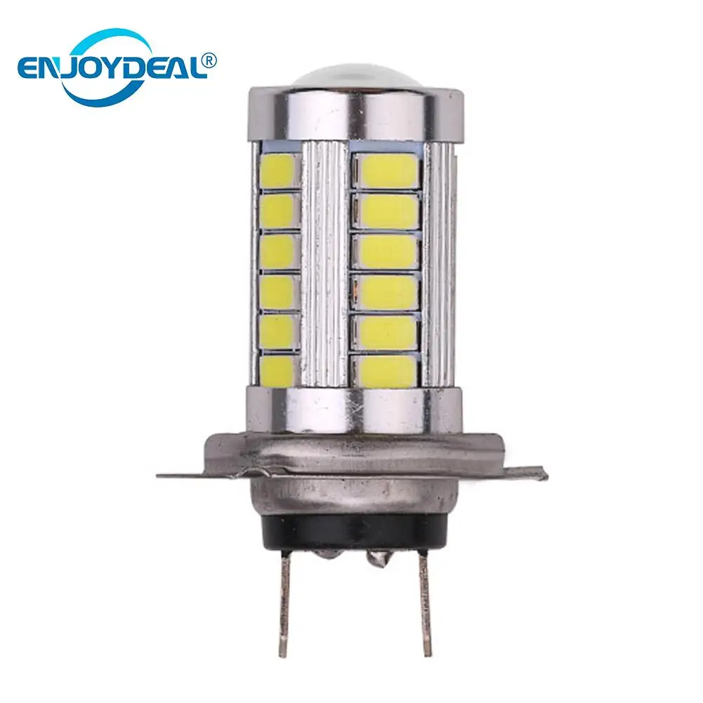 

Practical DC 9-15V white 33 LED Daylight Bulb Car Fog Light Daytime Running Driving Lamp Bulb Headlight Super Bright H7 5630SMD