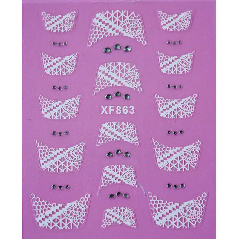 

fashion French style Crystal Water Transfer Nails Art Sticker decals lady women manicure tools Nail Wraps Decals XF863