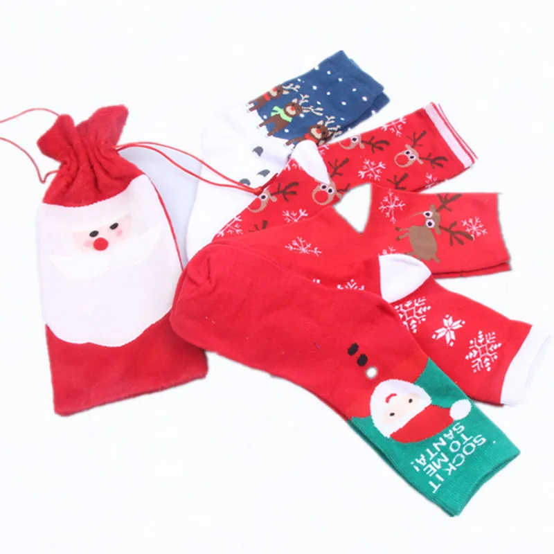 La MaxPa 5 пар/лот унисекс рождественские женские мужские носки зимние теплые носки милые снежинки олень удобные носки Рождественский подарок k2058