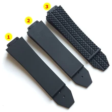 Черный силиконовый резиновый ремешок для часов 25*17 мм для Hublot ремешок для BIG BANG аутентичный ремешок для часов логотип Нержавеющая Пряжка бесплатный инструмент