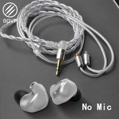 BGVP DMG Hi-res в ухо HiFI наушники для меломанов 4BA+ 2DD блок MMCX наушники DJ монитор наушники CNC металлические наушники - Цвет: No microphone