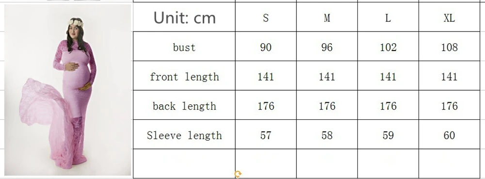 New Maternity Dresses For Photo Shoot Lace Fancy Pregnancy Dress Photography Prop Long Sleeve Pregnant Women Maxi Maternity Gown (5)