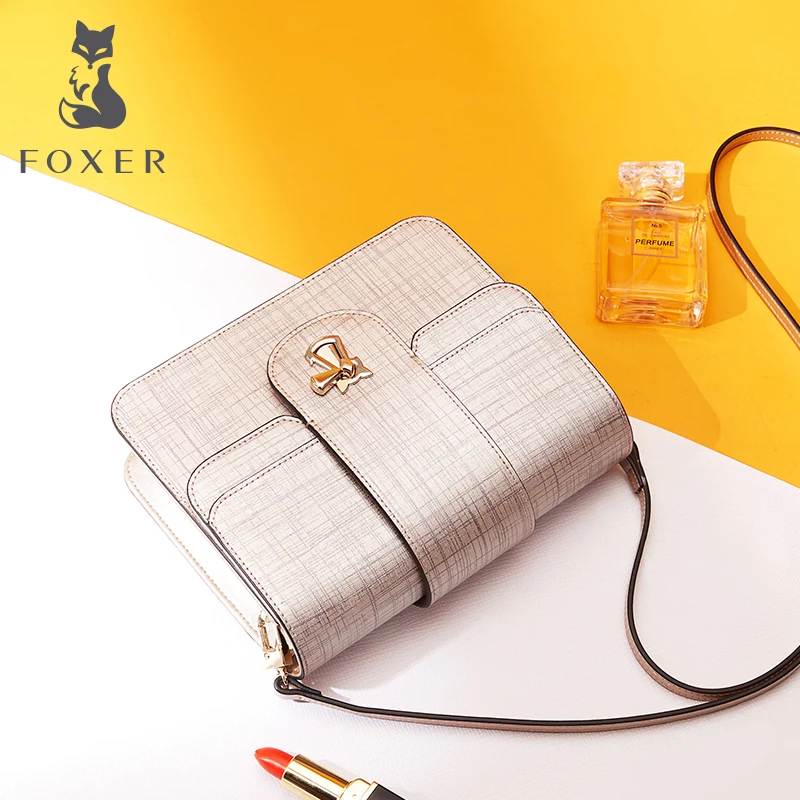 

FOXER Brand Women Leather Shoulder Bags Female 2018 New Fashion Crossbody Bag Cowhide Messenger Bags For Lady Women's Small Bag