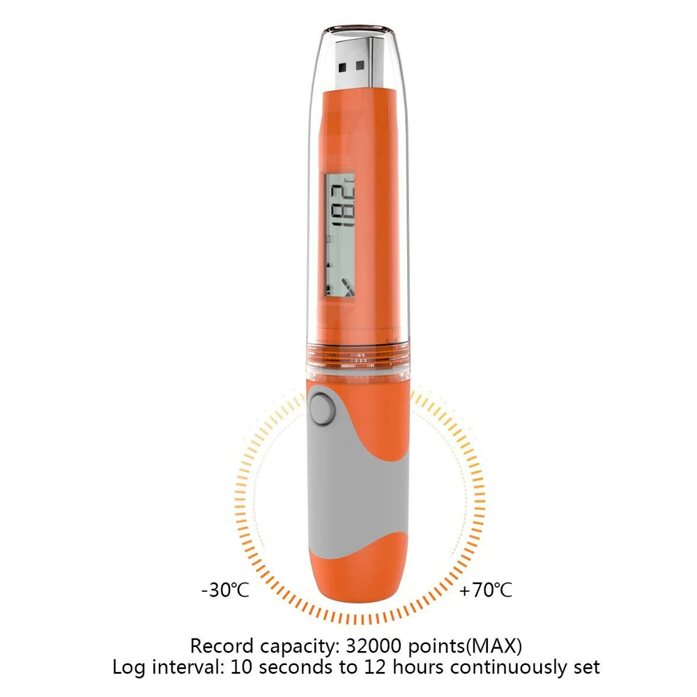 Регистратор данных влажности и температуры RC-51H водонепроницаемый USB PDF Температура регистратор-тестер Ручка стиль 32000 точки записи