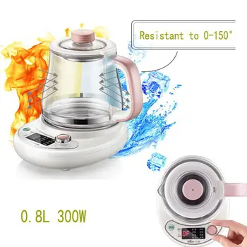 

Multifunctional Timing Electric Kettles 0.8L with Glass Stew & Filters Knob Control Health Preserving Pot Split Type