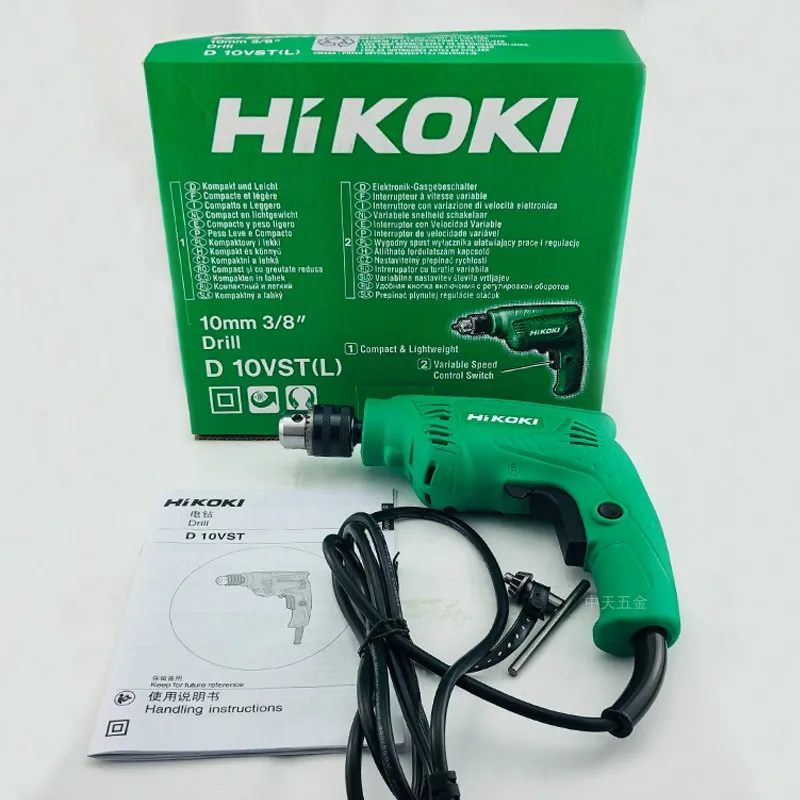 Hitachi power tool D10VST ручная электрическая дрель может регулировать скорость положительного и отрицательного поворота бытовая ручная мини-дрель carpe