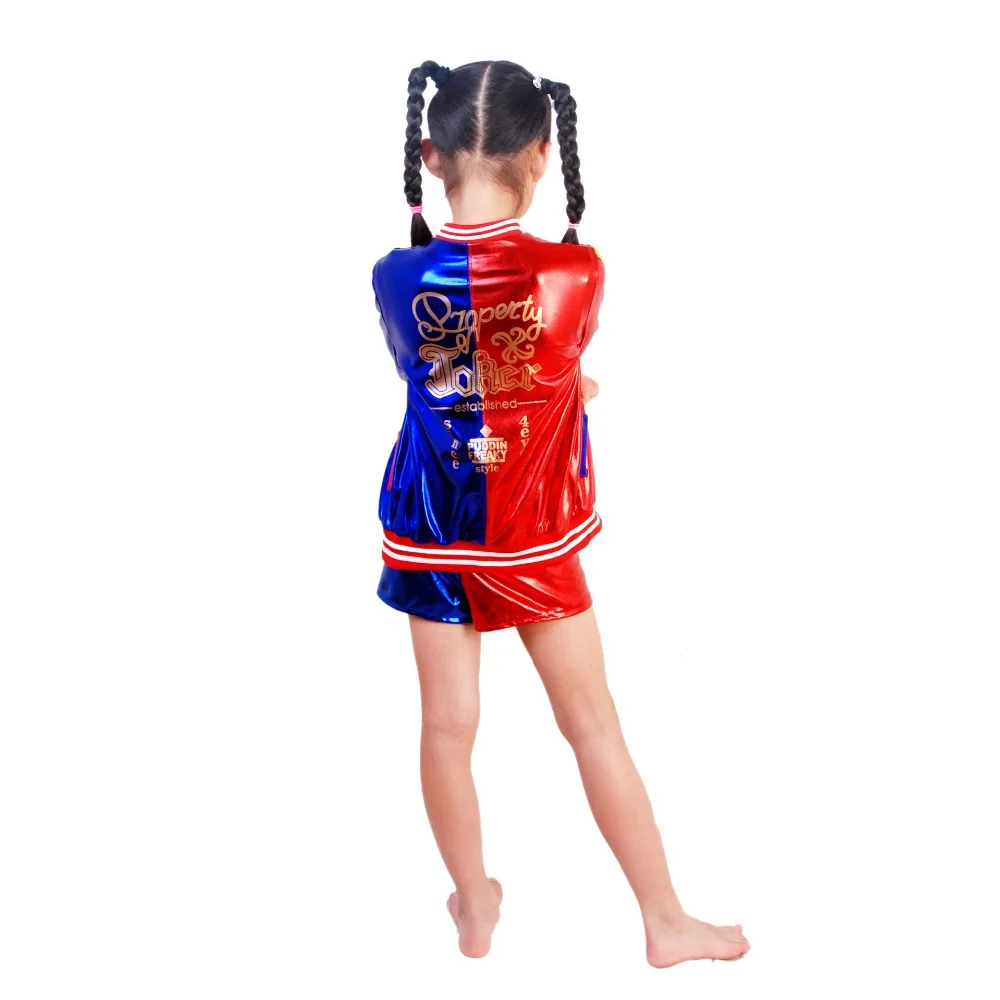 Halloween costume 3pcs Kids Harley Quinn Cosplay Costumes for Girls