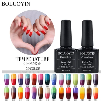 

Temperature Gel Polish Thermal Change Gel Lacquer UV Thermo Chameleon Hybrid Varnish Semi Permanent Gel Polish With Rubber Base