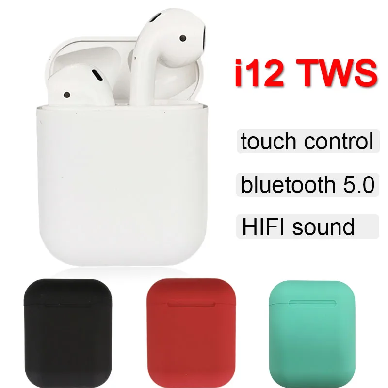 

i12 TWS Bluetooth Earphone Wireless Earphones Touch Control Earbuds 3D Surround Sound & Charging Case for iPhone Android Phone