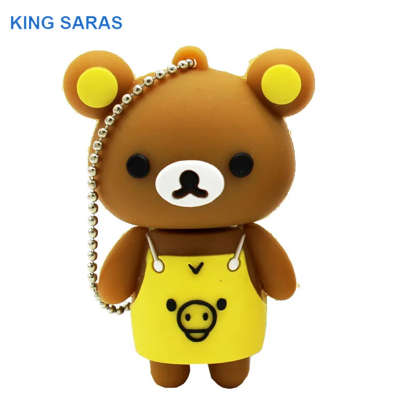 KING SARAS милый картонный медведь модель usb флэш-накопитель 4 ГБ 8 ГБ 16 ГБ 32 ГБ 64 ГБ флешка, подарок usb 2,0