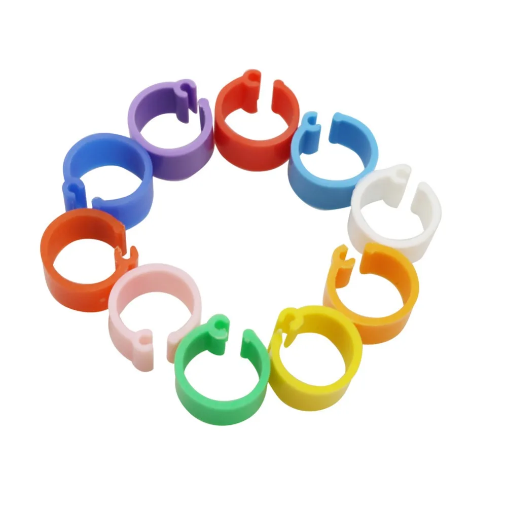 100 Pcs Inner Diameter 8mm Bird Pigeon Foot Ring Ten Colors Without Text Light weight Freedom Of Action Poultry Ring Bird Carry