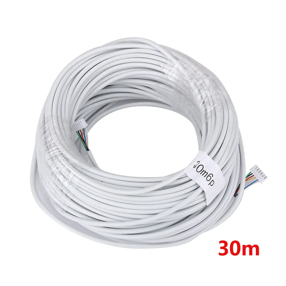 Cabo de Fio para Vídeo Telefone da Porta Campainha com Fio Porteiro Cor Cabo Intercom 30 m 2.54*6 p 4 campainha com fio cabo intercom