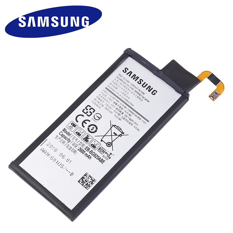 Оригинальная батарея samsung EB-BG925ABA для samsung GALAXY S6 край G9250 SM-G925l G925F G925L G925K G925S G925A G925 S6Edge 2600 мА-ч