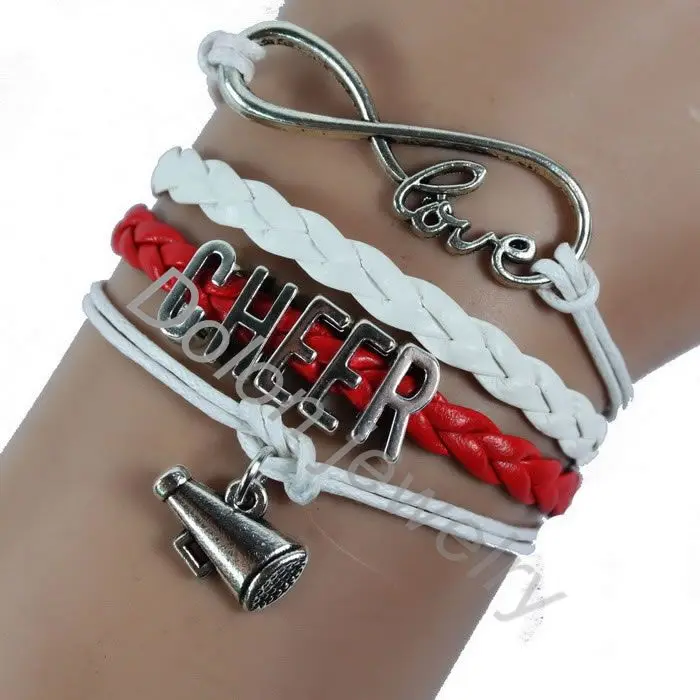 

Custom Made Women Sports Charm Bracelet Cheer Mug Friendship Gift