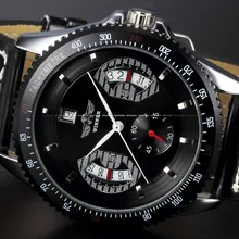 Ganador de 2 Colores Correa de Cuero Del Estilo Del Deporte Reloj Automático Fecha Relojes Para Hombre de Primeras Marcas de Lujo Montre Homme Relogio Masculino