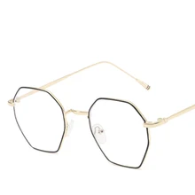 Корейские модные анти-Blu-ray плоские зеркальные Ретро полигон металлические Компьютерные очки для женщин студентов Дикие повседневные голубые легкие очки для мужчин