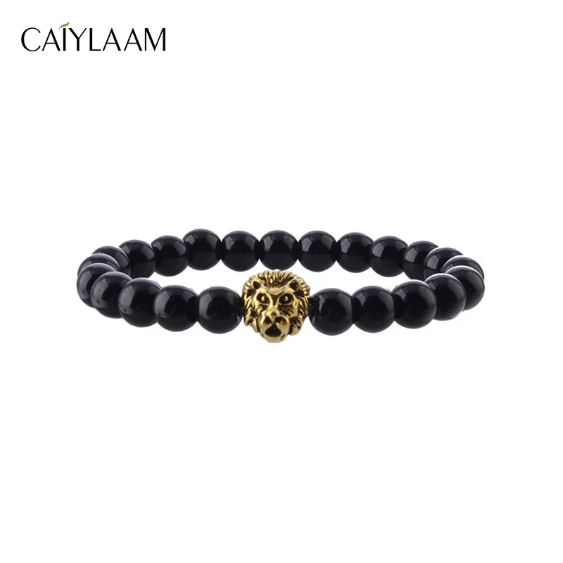 CAIYLAAM Fashion Jewelry Ancient Gold Lion Head Shape Bracelet Sets for Men Vintage Style Beads Bracelets 2 Pcs/Set For Women | Украшения и