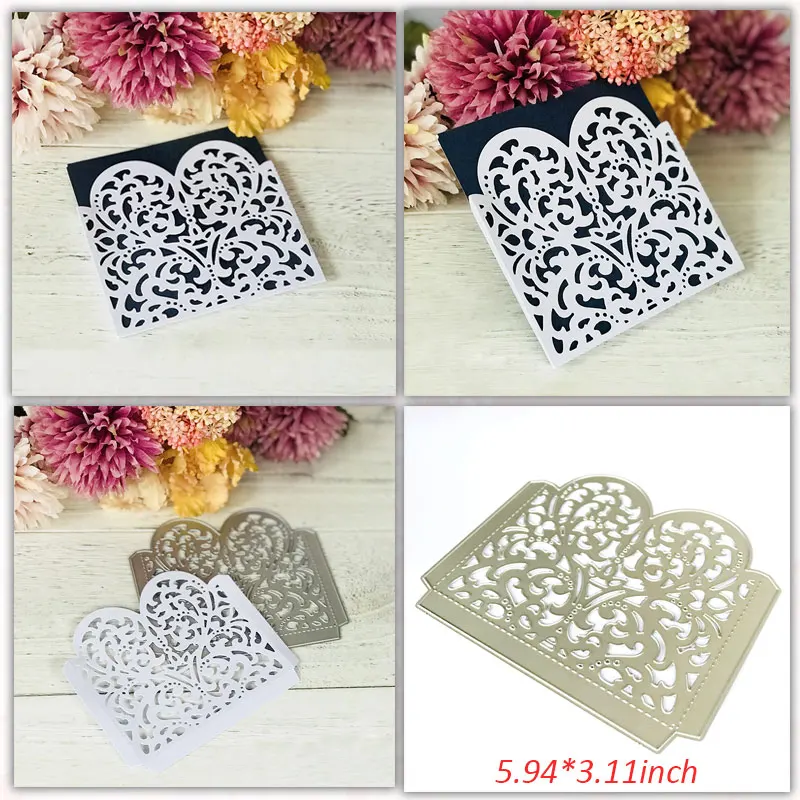 Свадебный ремесленный Металл резки штампы высечки формы кружева фоновая рамка записная книжка нож лекало, лезвие трафареты для резки штампов