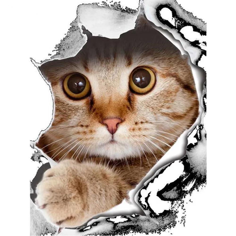 HUACAN-Full-Square-Round-Drill-Diamond-Embroidery-Animals-Mosaic-Cross-Stitch-5D-DIY-Diamond-Painting-Cat_