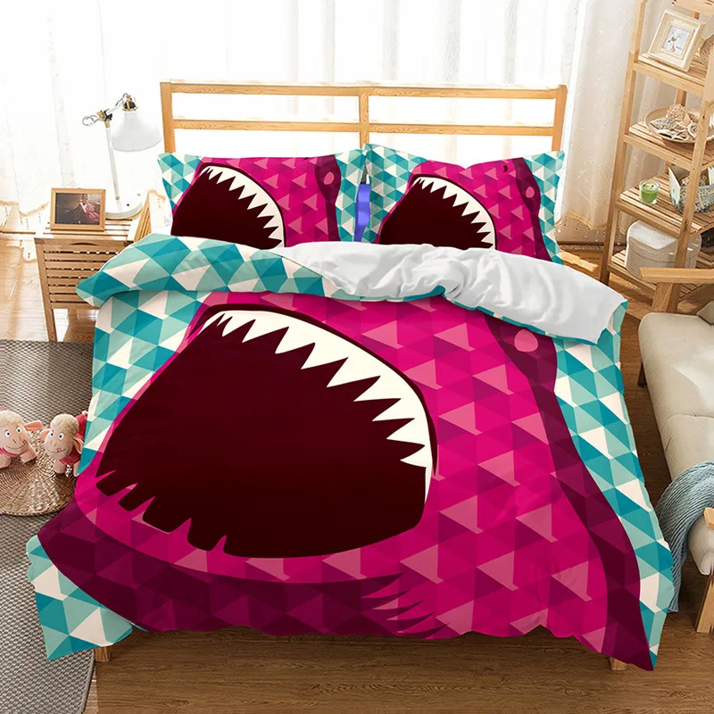 

Fanaijia shark 3d Bedding Set queen size kids duvet Cover With Pillowcases bedclothes 3D bed sets