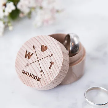 

Personalized Ring Box Custom Wedding / Valentines Engagement Wooden Ring Bearer Box Rustic Wedding Ring Box Holder